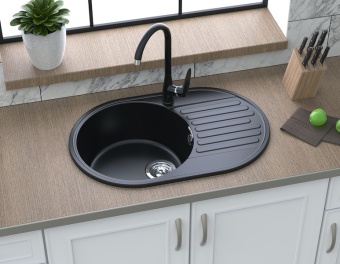 Детальное фото товара: GranFest QUARZ GF-Z18, мойка, гранит, серый