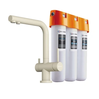 Детальное фото товара: Omoikiri Nagano-BL-P, смеситель, гранит, черный + Pure drop Lite