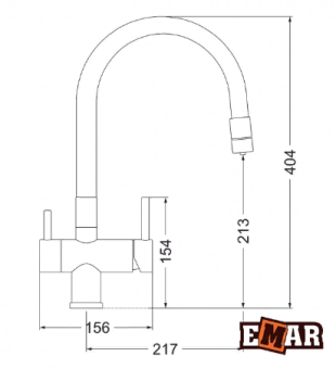 Детальное фото товара: Emar EC-3015, смеситель, сатин