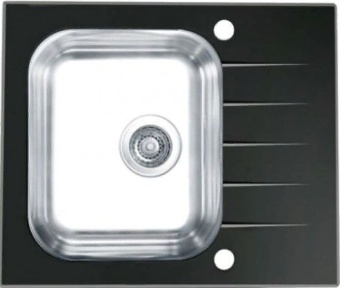 Детальное фото товара: ALVEUS VITRO 10 RAL9005-90, мойка, нержавеющая сталь/стекло, черный