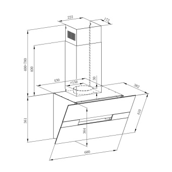 Детальное фото товара: Maunfeld MERSEY 60 Inox Glass white