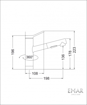 Детальное фото товара: Emar EC-3012, смеситель, сатин