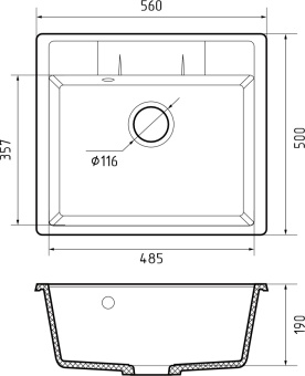 Детальное фото товара: GranFest QUADRO GF-Q-561, мойка, мрамор, терракот