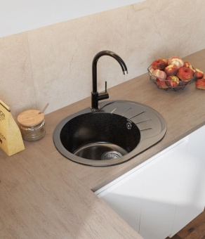 Детальное фото товара: GranFest RONDO GF-R-580 L, мойка, мрамор, песочный