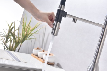 Детальное фото товара: Paulmark Magneto One, смеситель, брашированная сталь