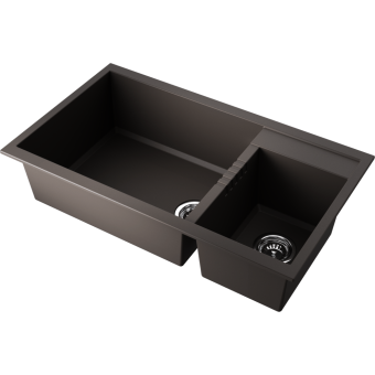 Детальное фото товара: Omoikiri Tedori 86-2-LB-ES, мойка, гранит, espresso