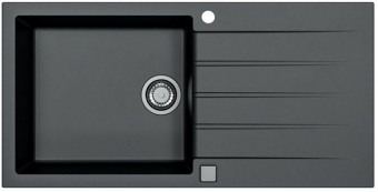 Детальное фото товара: ALVEUS GRANITAL CADIT 50 CARBON - G91, мойка, гранит, черный (в комплекте с сифоном 1132823)