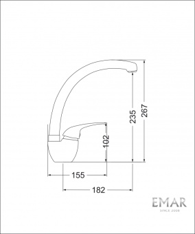 Детальное фото товара: Emar EC-3013, смеситель, хром