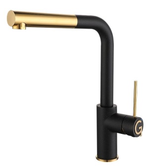 Детальное фото товара: Rivelato ALBANO 1573503 nero/oro, смеситель, гранит, черный/золото
