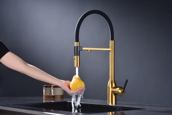 Детальное фото товара: Paulmark Magneto One, смеситель, брашированное золото