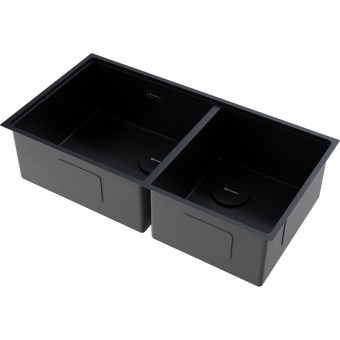 Детальное фото товара: Omoikiri Taki 85-2-LB-U/IF-GB Side, мойка, нержавеющая сталь/графит