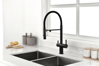 Детальное фото товара: Paulmark GRAVITY, смеситель, антрацит, черный шланг