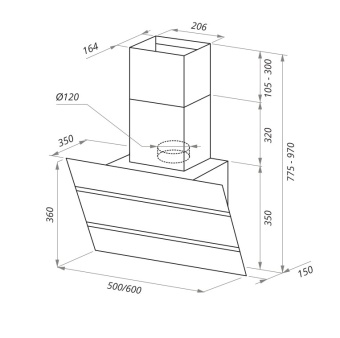 Детальное фото товара: Maunfeld BRIDGE 60 INOX Glass Black
