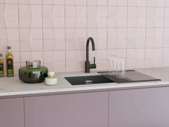 Детальное фото товара: Omoikiri Shinagawa 2 Plus-BE, смеситель, гранит, ваниль