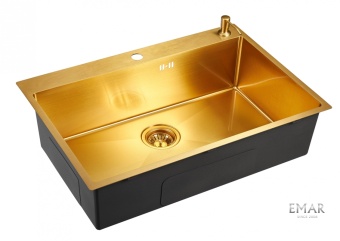 Детальное фото товара: Emar EMB-125A PVD Nano Golden, мойка, золото