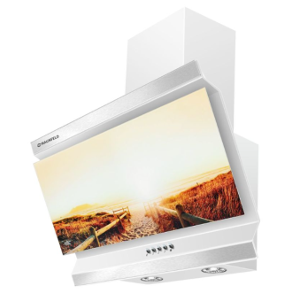 Детальное фото товара: Maunfeld стекло к вытяжке Berford 60 с декором "Волна" на черном фоне