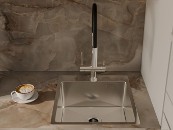 Детальное фото товара: Rivelato RINOX 4450 INOX, мойка, нержавеющая сталь