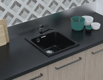 Детальное фото товара: GranFest QUARZ GF-Z17, мойка, гранит, черный