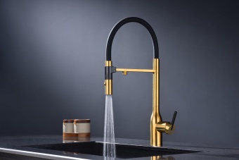 Детальное фото товара: Paulmark Magneto One, смеситель, брашированное золото