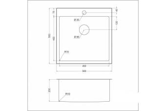 Детальное фото товара: Emar EMB-117A PVD Nano Golden, мойка, нержавеющая сталь, золото