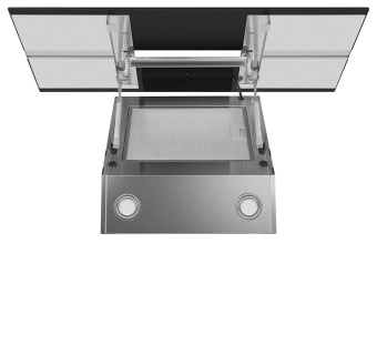 Детальное фото товара: Maunfeld MERSEY 90 нержавеющая сталь/черное стекло