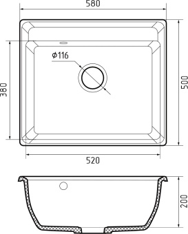 Детальное фото товара: GranFest VERTEX GF-V-580, мойка, мрамор, кашемир