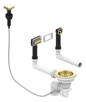 Детальное фото товара: ALVEUS выпуск для мойки с вертикальным переливом POP UP GOLD new с рамкой и заглушкой