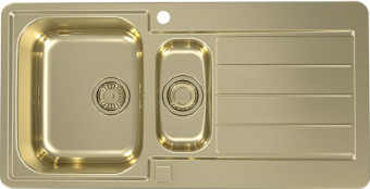 Детальное фото товара: ALVEUS LINE MONARCH 10 GOLD, мойка, нерж.сталь, золотой (в компл. с выпуском без сифона)