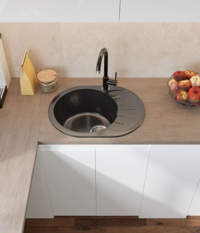 Детальное фото товара: GranFest RONDO GF-R-580 L, мойка, мрамор, серый