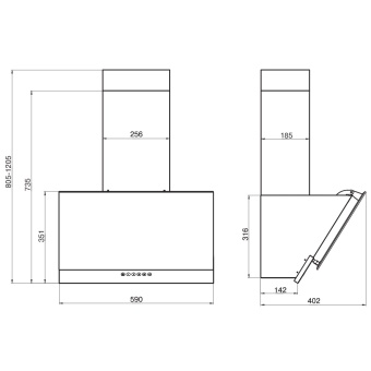 Детальное фото товара: Elikor RX6754XB нерж/черное стекло