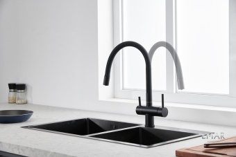 Детальное фото товара: Emar EC-3015 PVD Dark, смеситель, вороненая сталь
