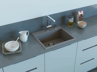 Детальное фото товара: Omoikiri Tedori 57-BL, мойка, гранит, черный