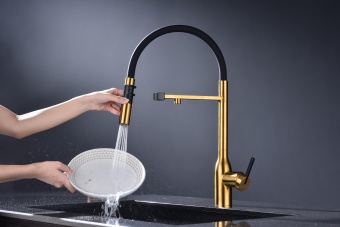 Детальное фото товара: Paulmark Magneto One, смеситель, брашированное золото
