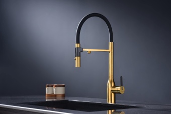 Детальное фото товара: Paulmark Magneto One, смеситель, брашированное золото