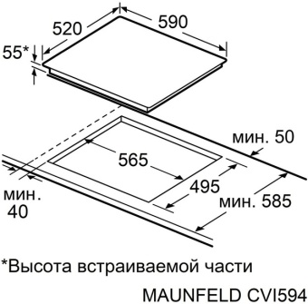Детальное фото товара: Maunfeld CVI594SF2BK LUX Inverter