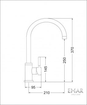 Детальное фото товара: Emar ECB-3004 PVD Golden, смеситель, золото