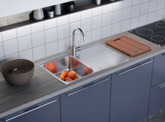 Детальное фото товара: Omoikiri Sagami 79-IN, мойка, оборачиваемая, нерж. сталь 