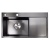 AMALET 7848L-STR-BL, мойка, нержавеющая сталь, графит Детальное фото товара: AMALET 7848L-STR-BL, мойка, нержавеющая сталь, графит