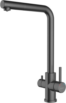 Детальное фото товара: GranFest GF-Z-5421, смеситель, нержавеющая сталь, PVD графит