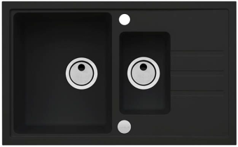 Детальное фото товара: ALVEUS INTERMEZZO 70 GRANITAL DEEP BLACK-G90, мойка, гранит, темно-черный (в ком. с сифоном 1117293)