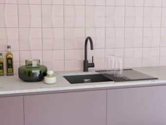 Детальное фото товара: Omoikiri Shinagawa 2 Plus-WH, смеситель, гранит, белый
